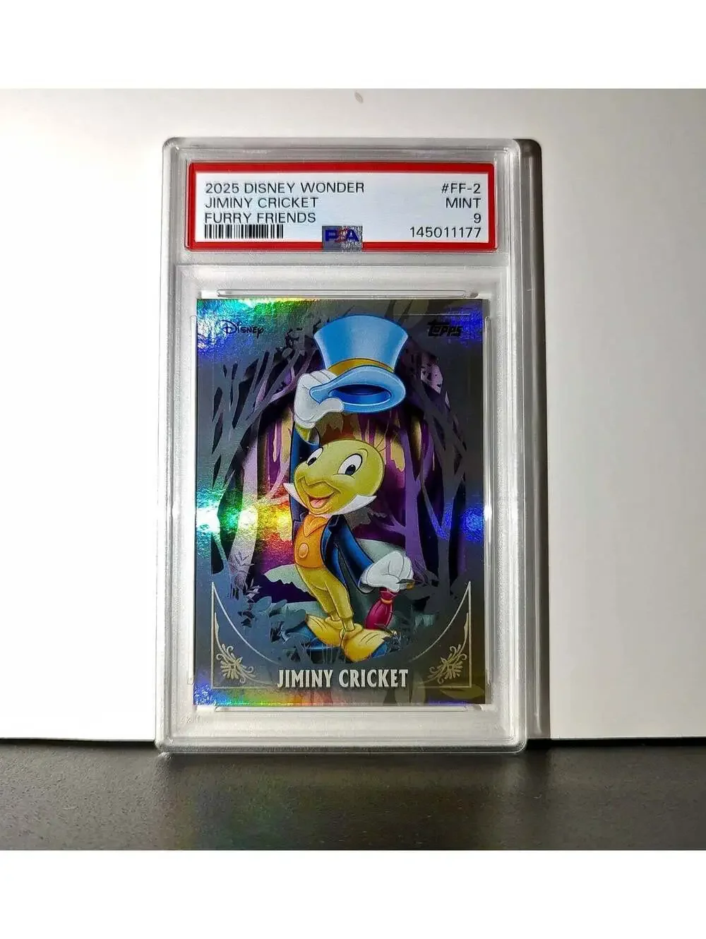 Jiminy Cricket 2025 Topps Disney #FF-2 Furry Friends Card Pinocchio PSA 9